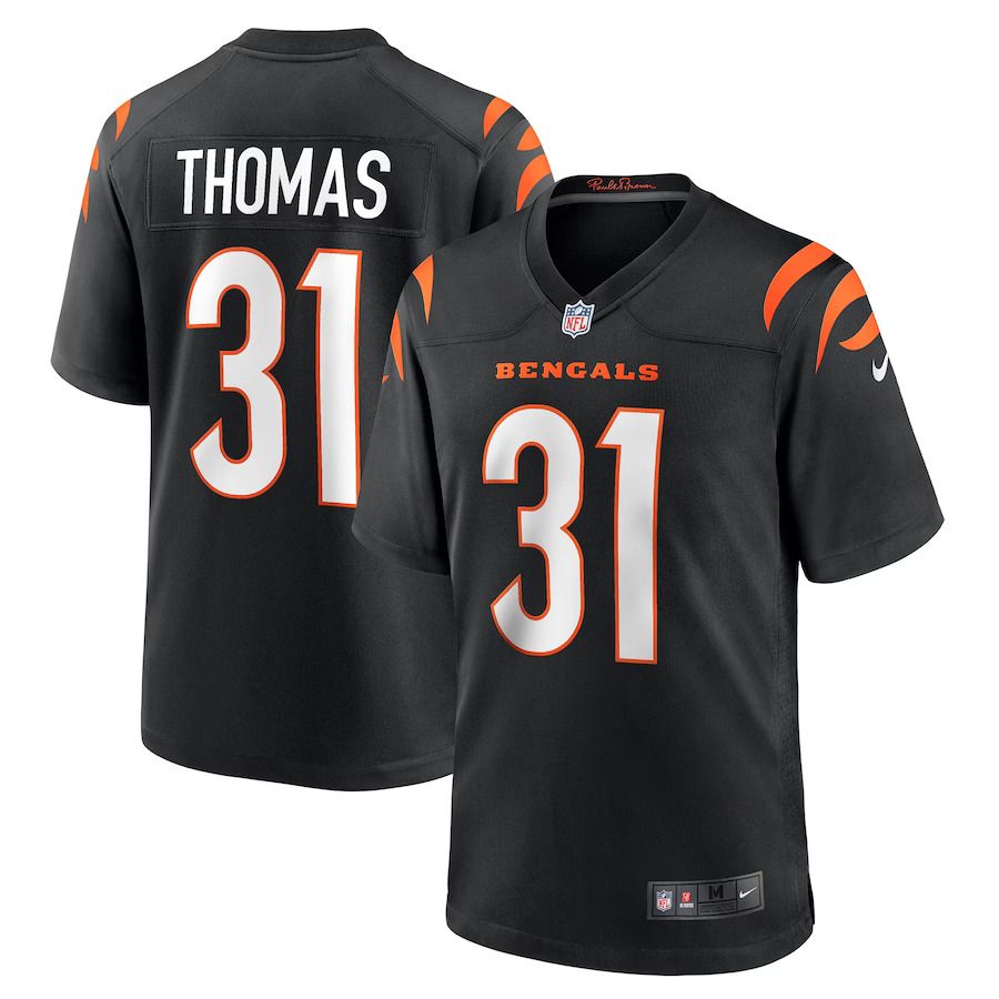 Men Cincinnati Bengals 31 Michael Thomas Nike Black Game NFL Jersey
